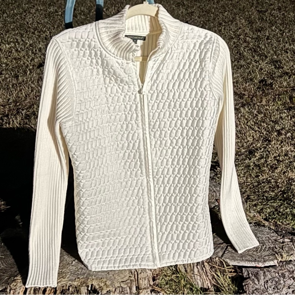 For Cynthia Quilted Zipped Knit Cardigan Lightweight, medium